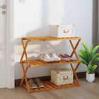 Folding Shelf Unit 3-Tier 70x31x63 cm Acacia Wood Brown