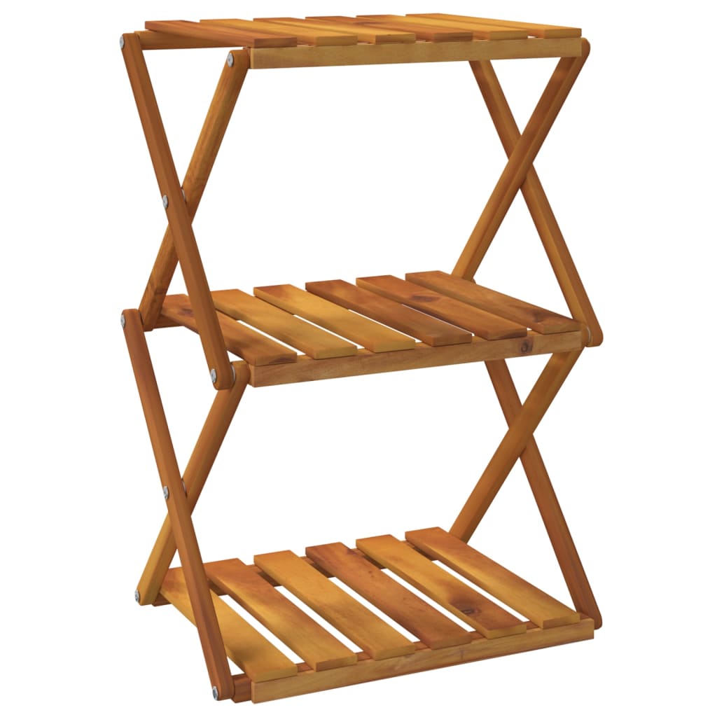 Schappenkast Inklapbaar 3-Laags 43X31X63 Cm Acaciahout Bruin