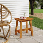 Stool 45x29x45 cm rectangular solid acacia wood