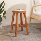 Stool 38x38x45 cm round solid acacia wood brown
