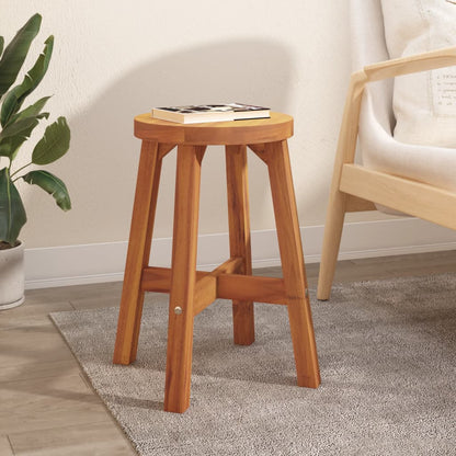 Kruk 38X38X45 Cm Rond Massief Acaciahout Bruin