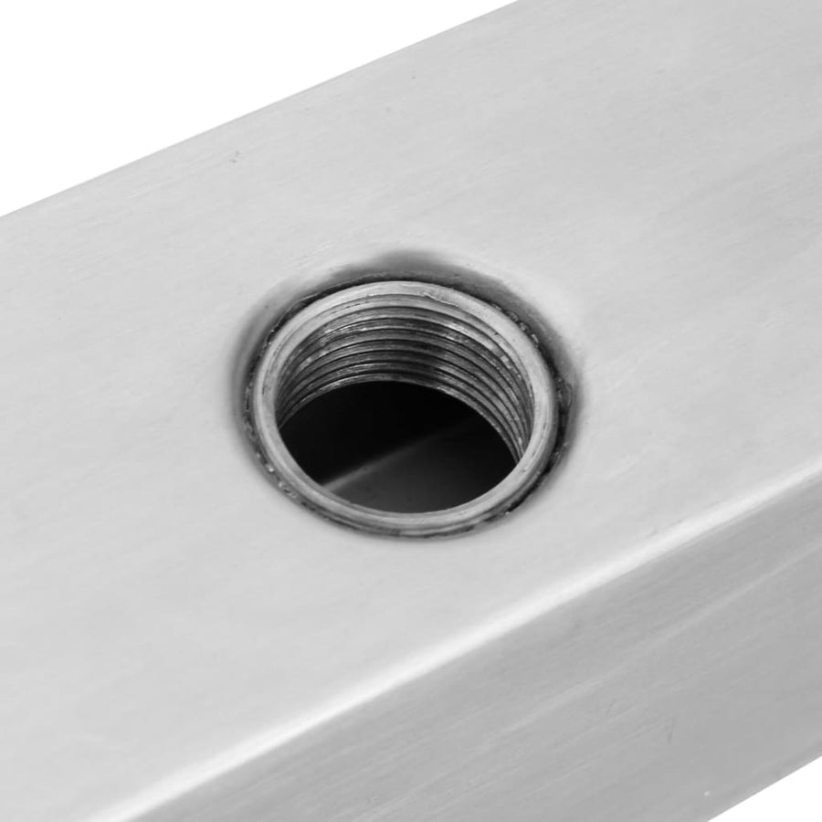Zwembadwaterval rechthoekig 110 cm roestvrij staal