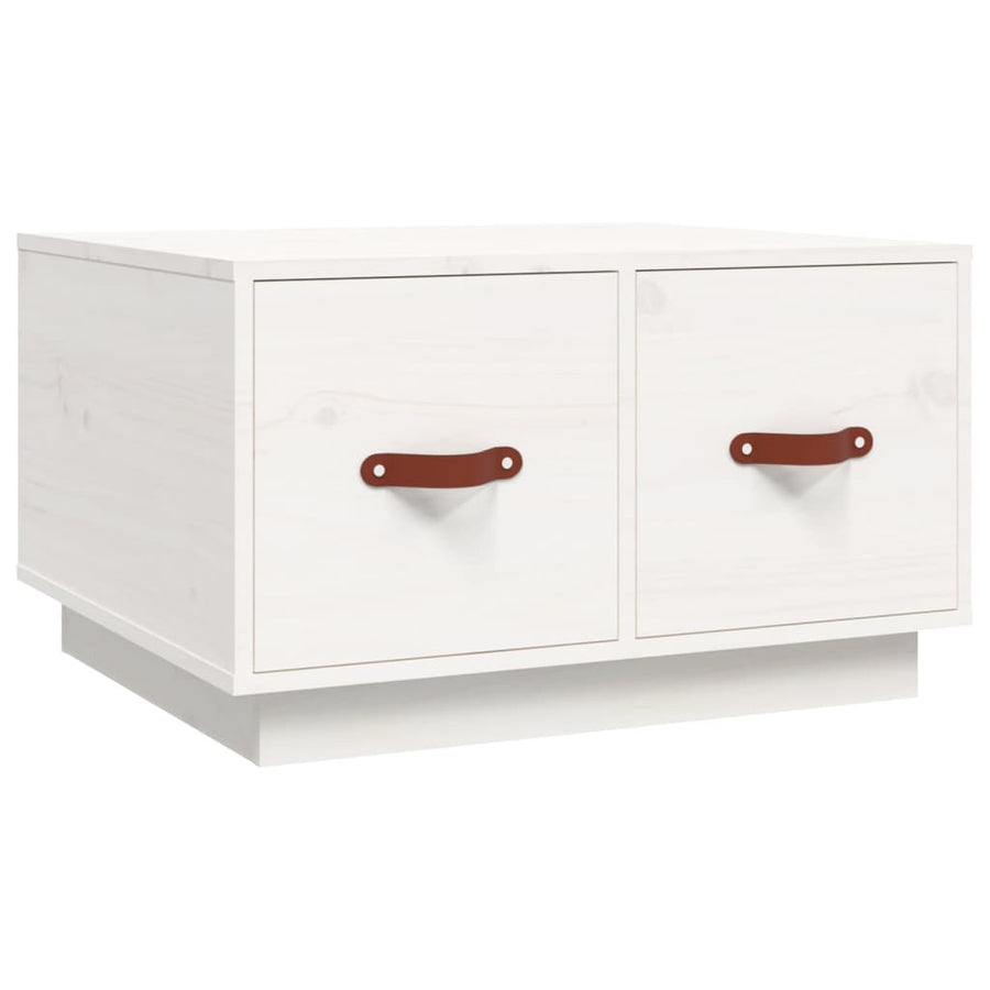 Salontafel 60X53X35 Cm Massief Grenenhout Wit