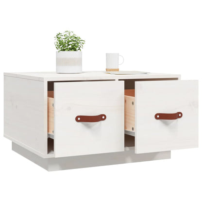 Salontafel 60X53X35 Cm Massief Grenenhout Wit