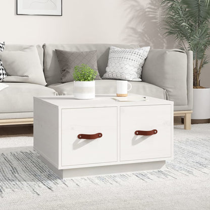 Salontafel 60X53X35 Cm Massief Grenenhout Wit