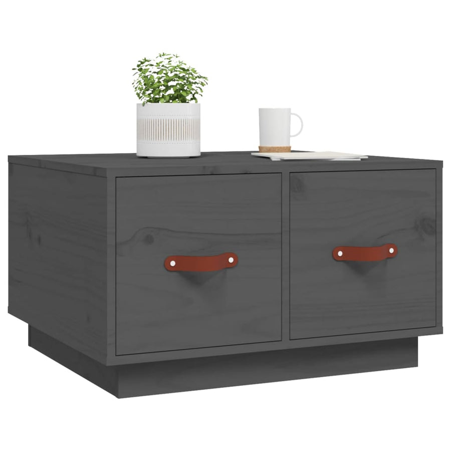 Salontafel 60X53X35 Cm Massief Grenenhout Grijs
