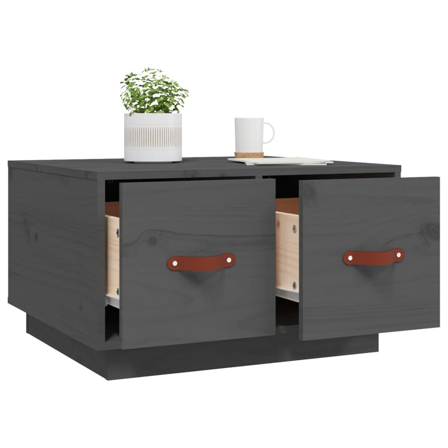 Salontafel 60X53X35 Cm Massief Grenenhout Grijs