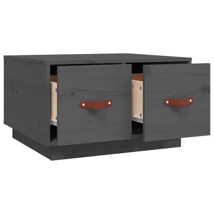 Salontafel 60X53X35 Cm Massief Grenenhout Grijs