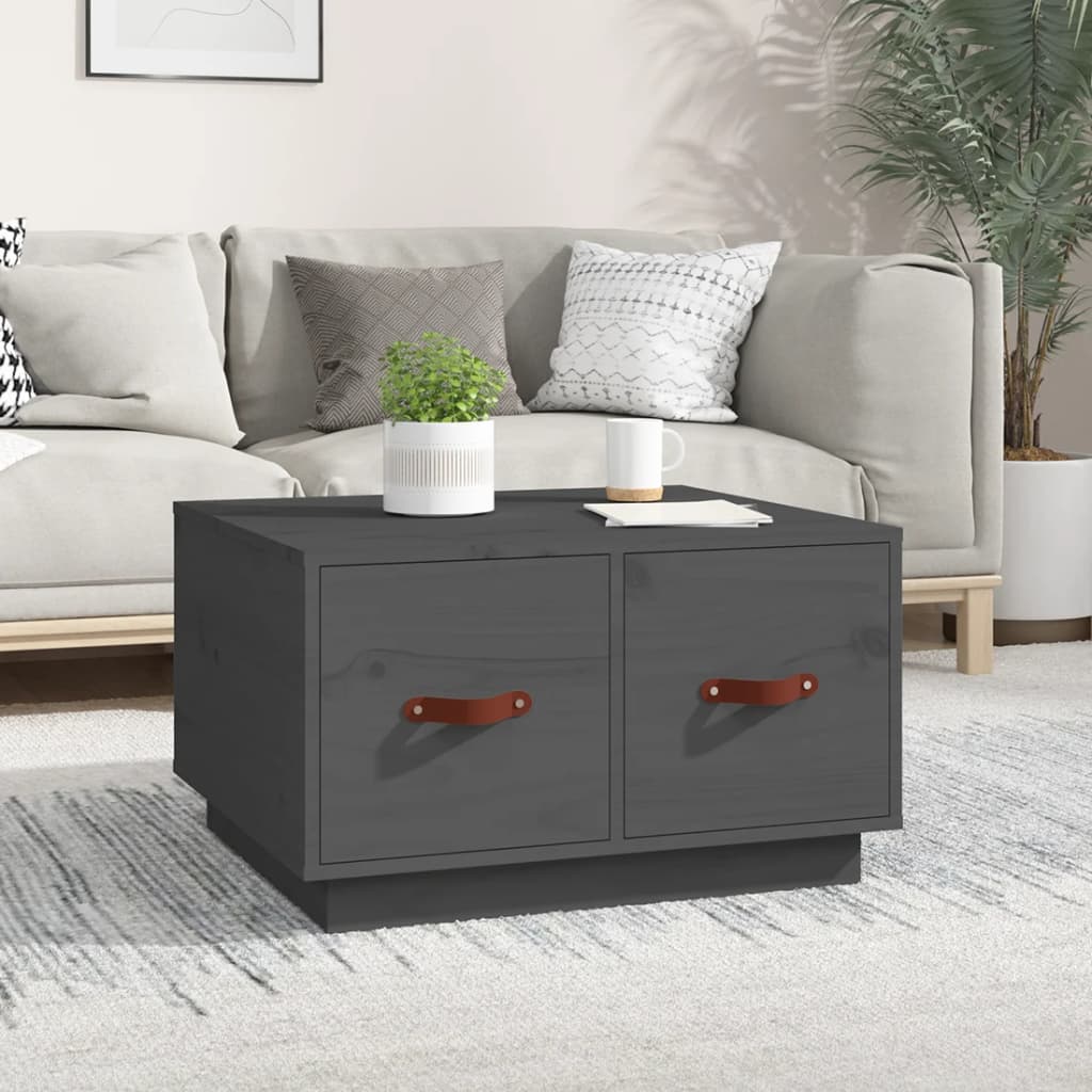 Salontafel 60X53X35 Cm Massief Grenenhout Grijs
