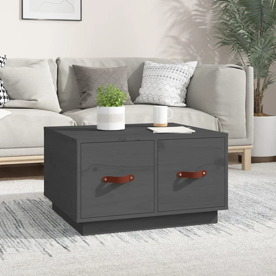 Salontafel 60X53X35 Cm Massief Grenenhout Grijs