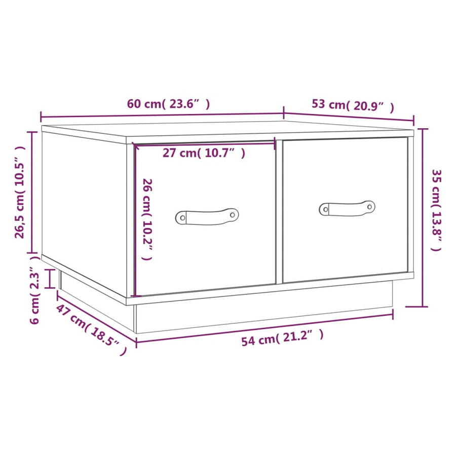 Salontafel 60X53X35 Cm Massief Grenenhout Honingbruin
