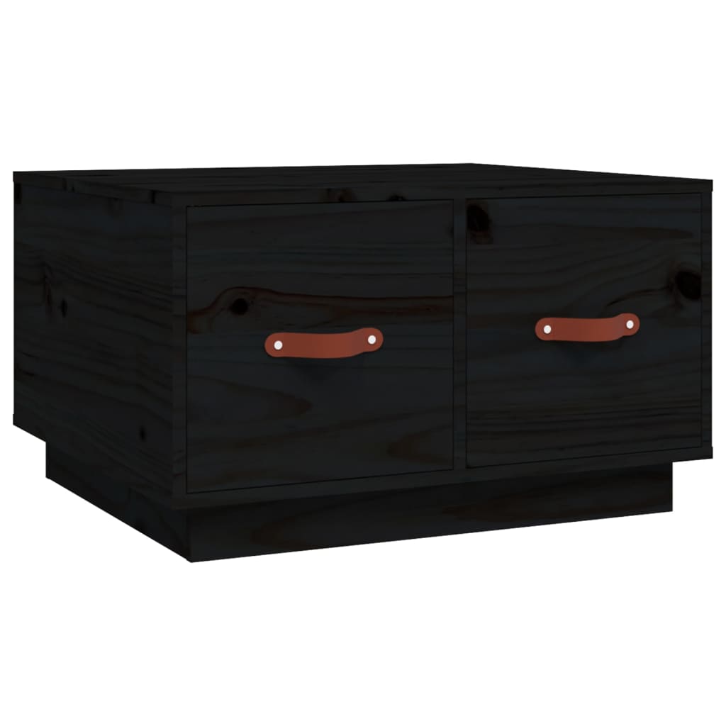Salontafel 60X53X35 Cm Massief Grenenhout Zwart