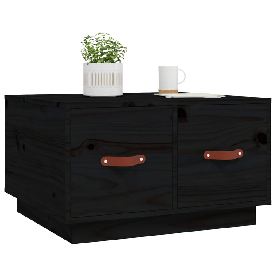Salontafel 60X53X35 Cm Massief Grenenhout Zwart