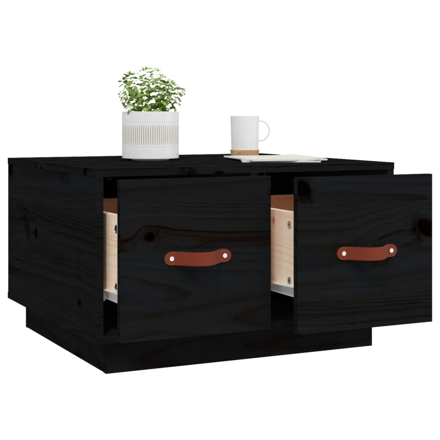Salontafel 60X53X35 Cm Massief Grenenhout Zwart