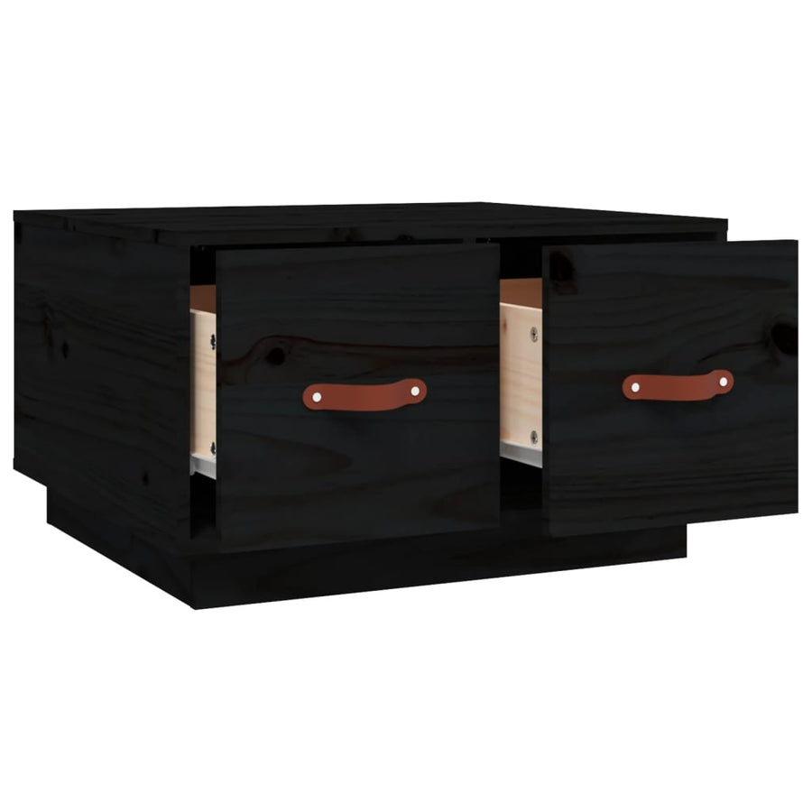 Salontafel 60X53X35 Cm Massief Grenenhout Zwart