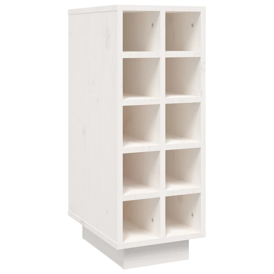 Wijnkast 23X34X61 Cm Massief Grenenhout Wit