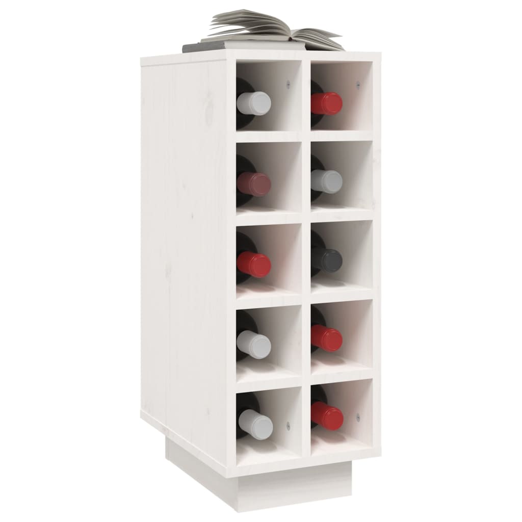 Wijnkast 23X34X61 Cm Massief Grenenhout Wit