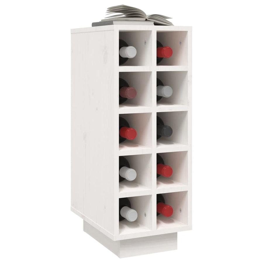Wijnkast 23X34X61 Cm Massief Grenenhout Wit