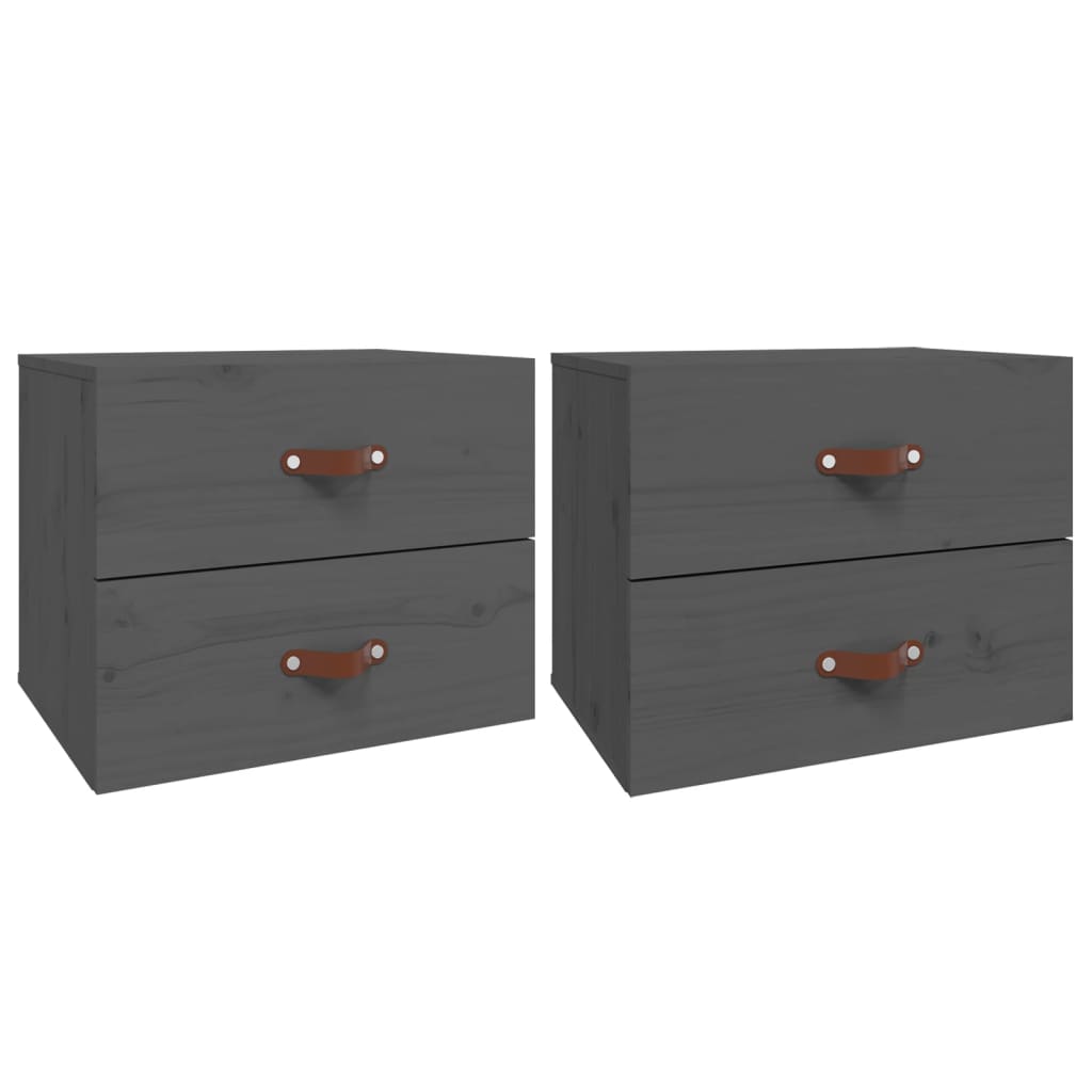 Nachtkastjes 2 St Wandgemonteerd 50X36X40 Cm Grijs