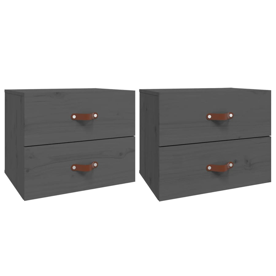 Nachtkastjes 2 St Wandgemonteerd 50X36X40 Cm Grijs