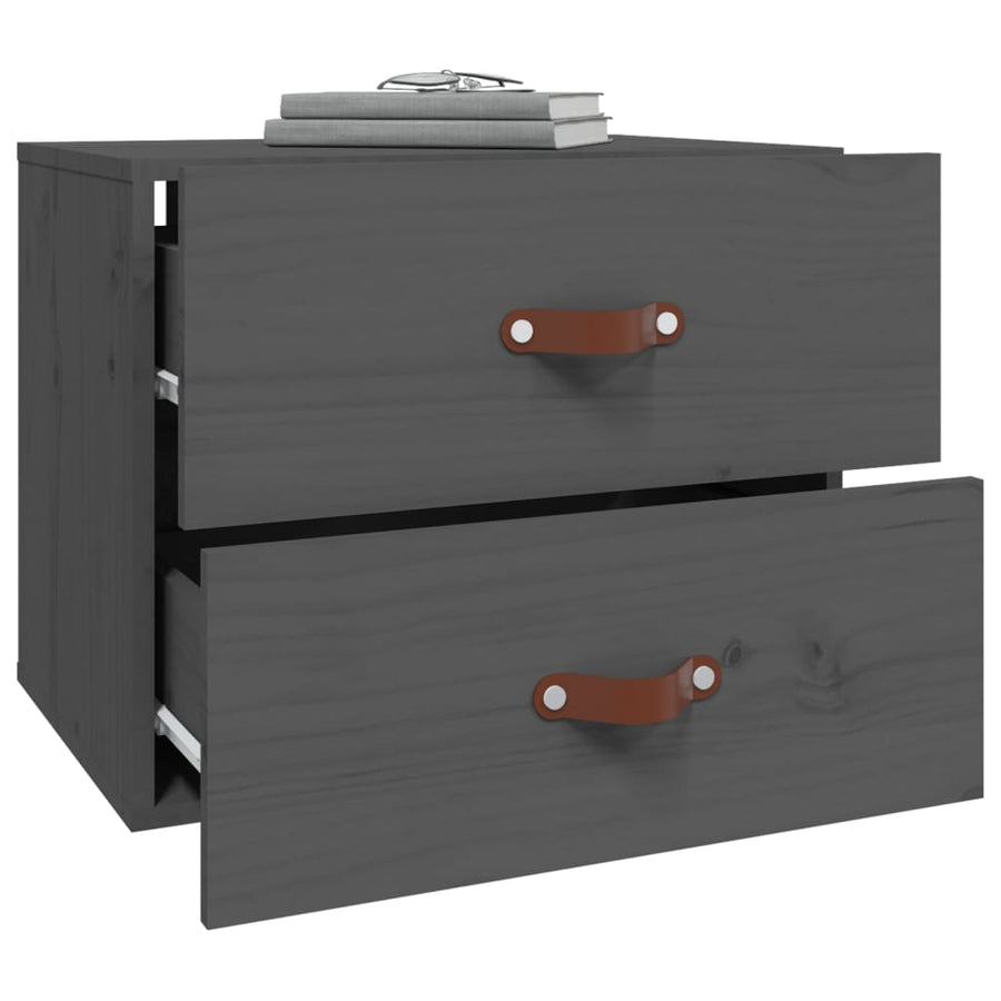 Nachtkastjes 2 St Wandgemonteerd 50X36X40 Cm Grijs