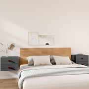 Nachtkastjes wandgemonteerd 2 st 50x36x40 cm massief grenenhout grijs