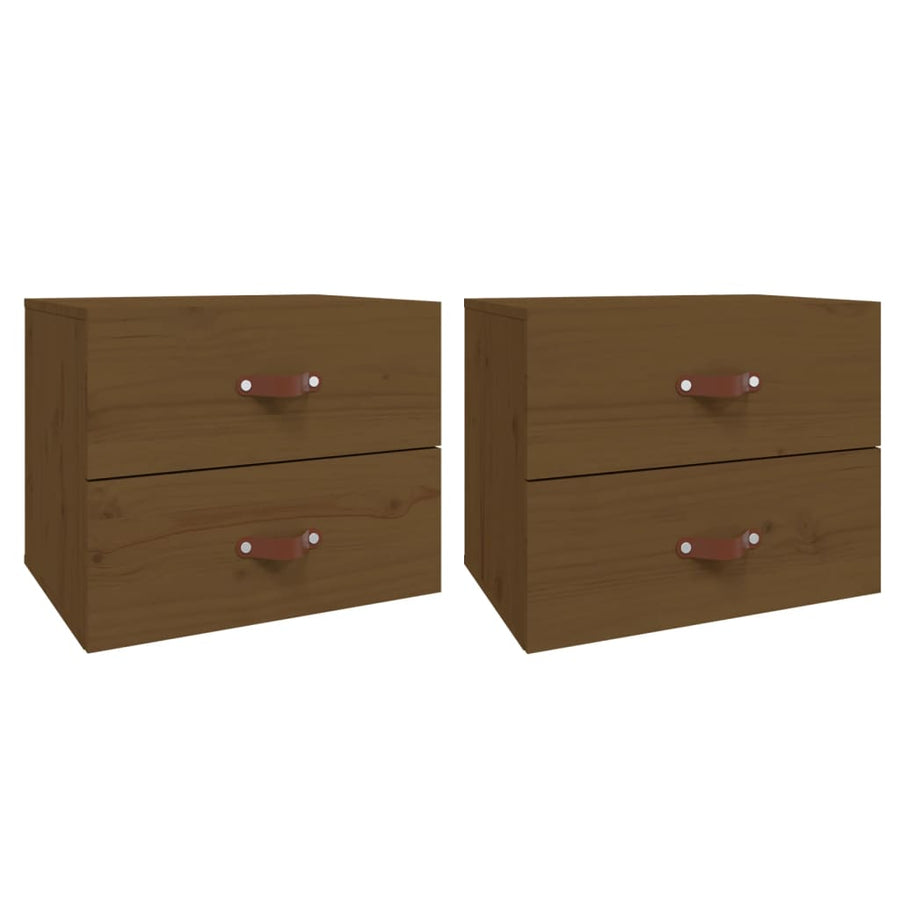 Nachtkastjes 2 St Wandgemonteerd 50X36X40 Cm Honingbruin