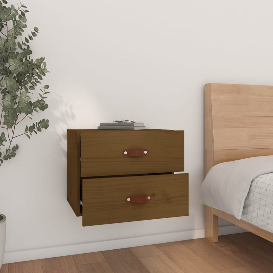 Nachtkastjes 2 St Wandgemonteerd 50X36X40 Cm Honingbruin