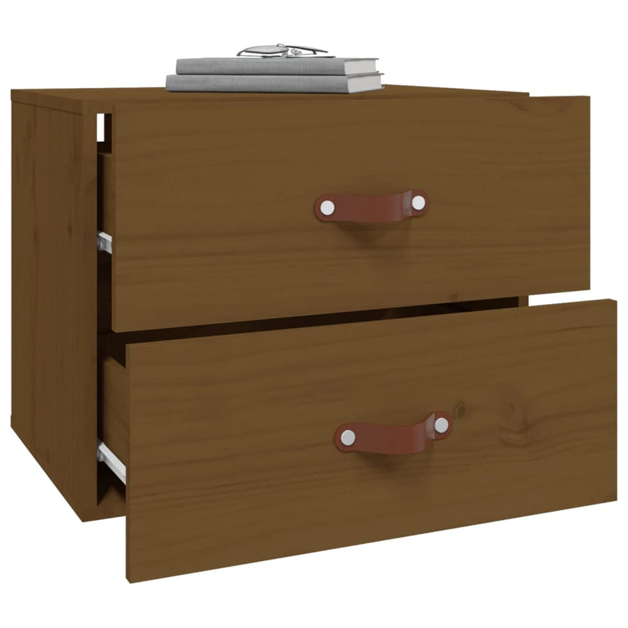 Nachtkastjes 2 St Wandgemonteerd 50X36X40 Cm Honingbruin