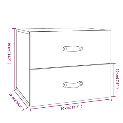 Nachtkastjes 2 St Wandgemonteerd 50X36X40 Cm Honingbruin