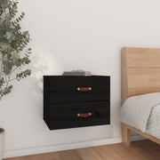 Wall-mounted bedside table 50x36x40 cm black