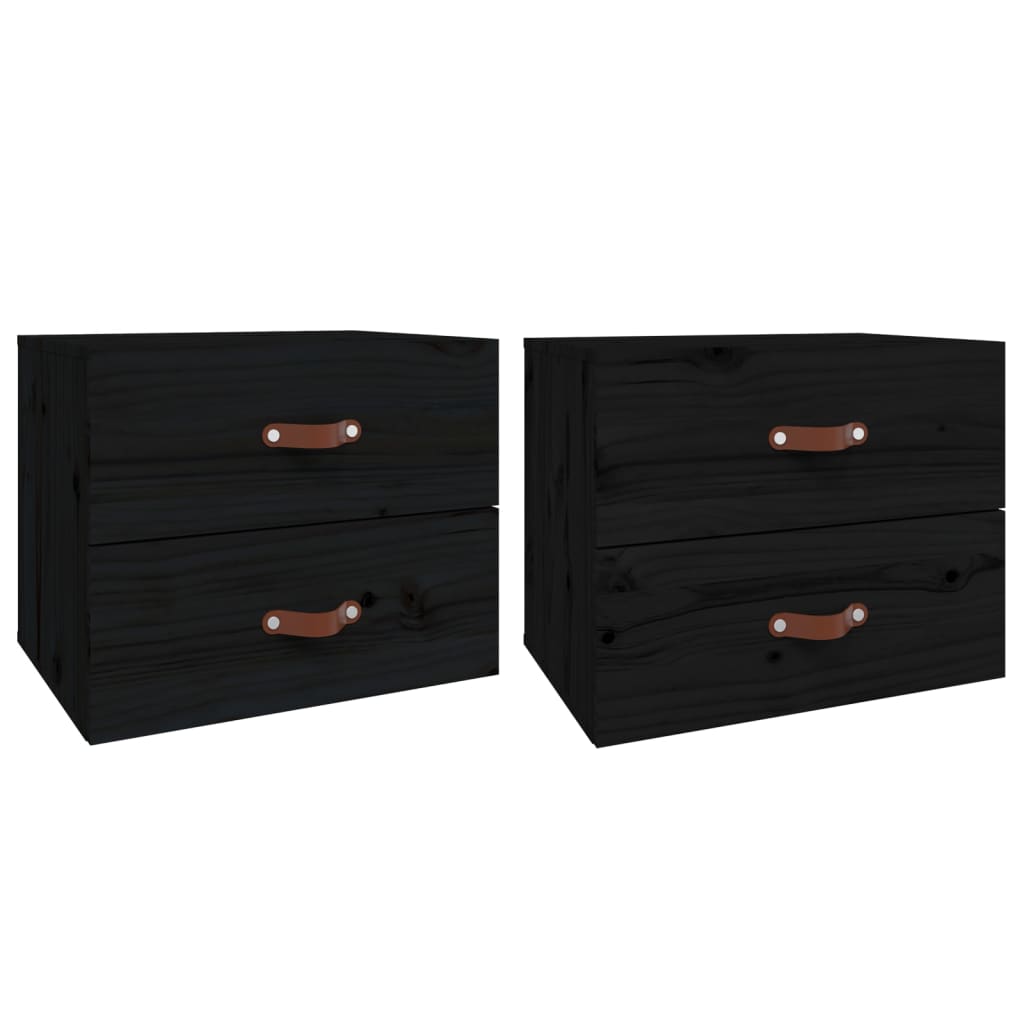 Nachtkastjes 2 St Wandgemonteerd 50X36X40 Cm Zwart
