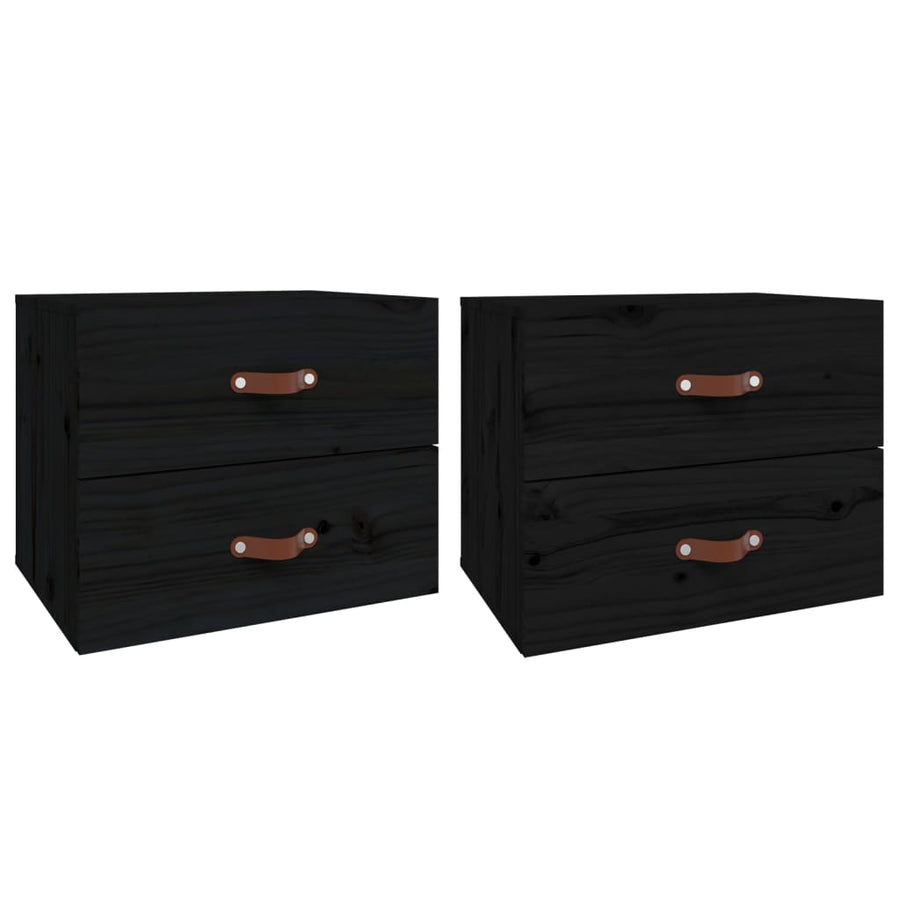 Nachtkastjes 2 St Wandgemonteerd 50X36X40 Cm Zwart