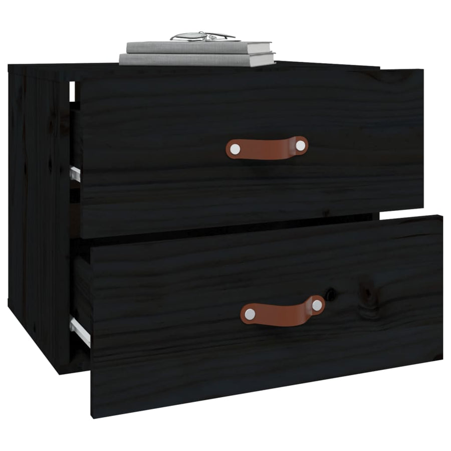 Nachtkastjes 2 St Wandgemonteerd 50X36X40 Cm Zwart