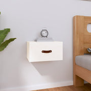 Nachtkastje wandgemonteerd 40x29,5x22 cm massief grenenhout wit