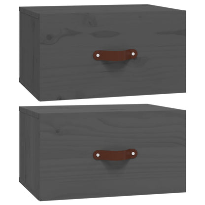 Nachtkastjes 2 St Wandgemonteerd 40X29,5X22 Cm Grijs