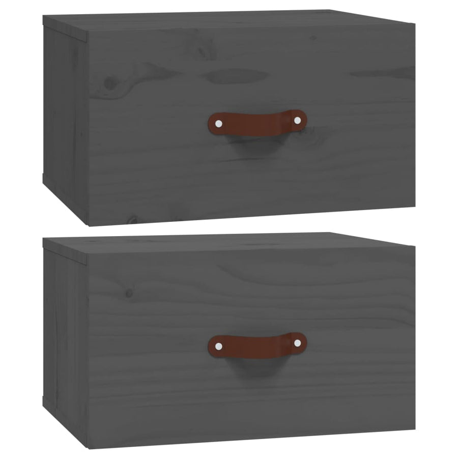 Nachtkastjes 2 St Wandgemonteerd 40X29,5X22 Cm Grijs