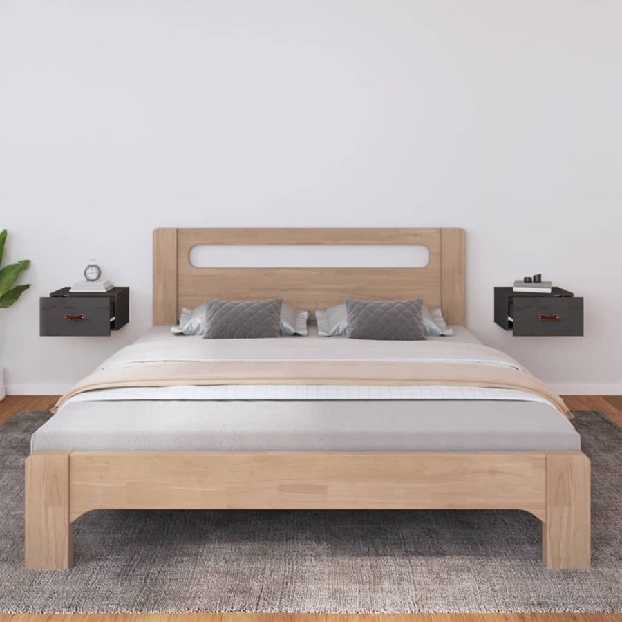 Nachtkastjes 2 St Wandgemonteerd 40X29,5X22 Cm Grijs