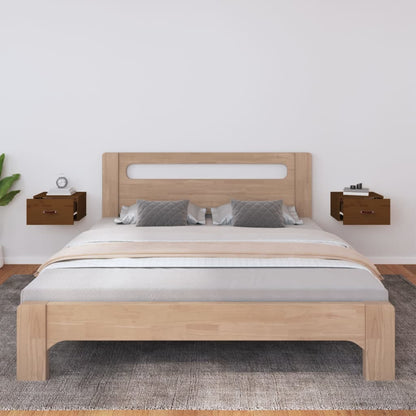 Nachtkastjes 2 St Wandgemonteerd 40X29,5X22 Cm Honingbruin