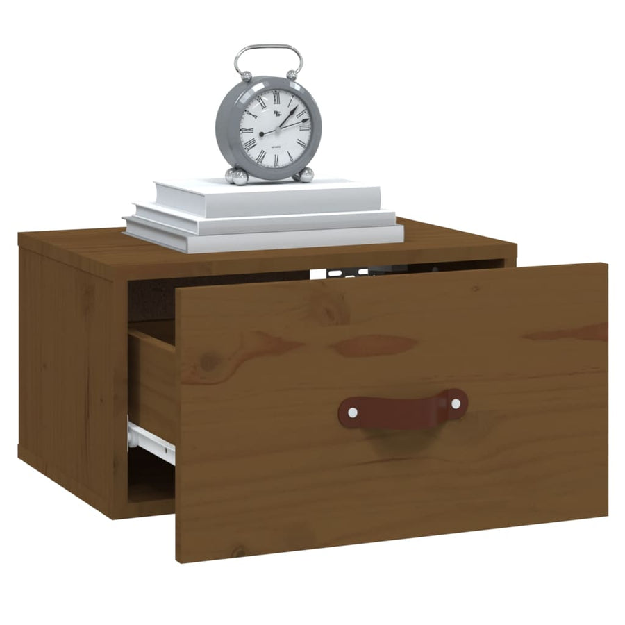 Nachtkastjes 2 St Wandgemonteerd 40X29,5X22 Cm Honingbruin