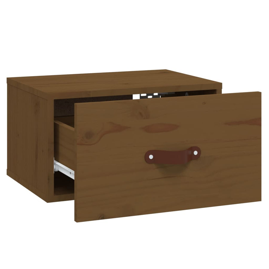 Nachtkastjes 2 St Wandgemonteerd 40X29,5X22 Cm Honingbruin