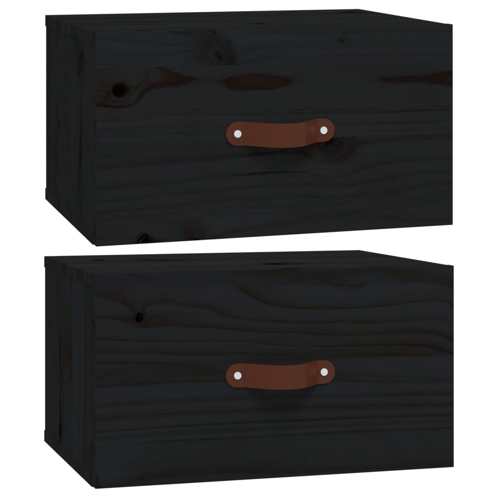 Nachtkastjes 2 St Wandgemonteerd 40X29,5X22 Cm Zwart