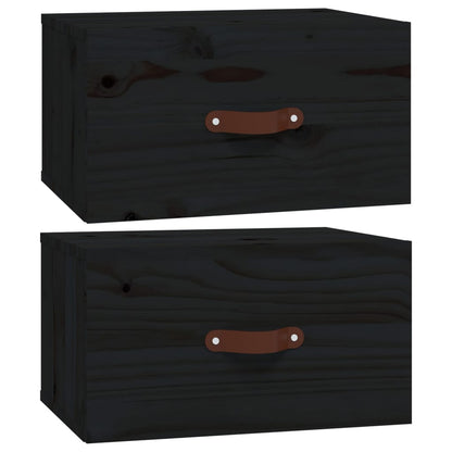 Nachtkastjes 2 St Wandgemonteerd 40X29,5X22 Cm Zwart