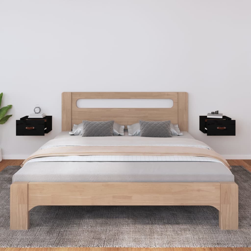 Nachtkastjes 2 St Wandgemonteerd 40X29,5X22 Cm Zwart