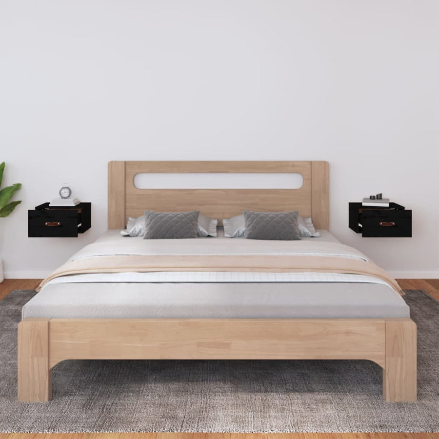 Nachtkastjes 2 St Wandgemonteerd 40X29,5X22 Cm Zwart