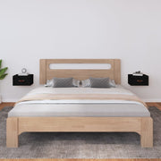 Nachtkastje massief grenenhout 40x29,5x22 cm zwart (2 stuks)