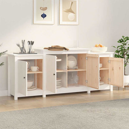Dressoir 164x37x68 cm massief grenenhout wit