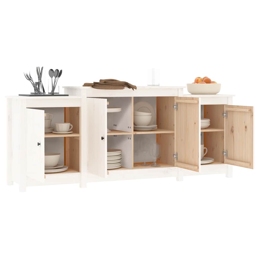 Dressoir 164x37x68 cm massief grenenhout wit