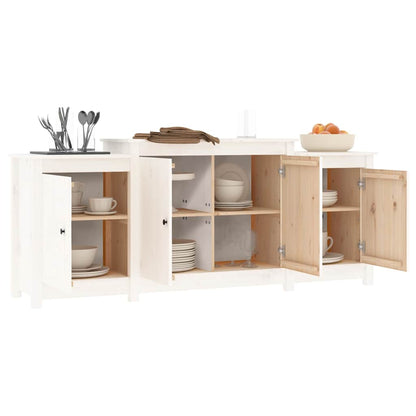 Dressoir 164x37x68 cm massief grenenhout wit