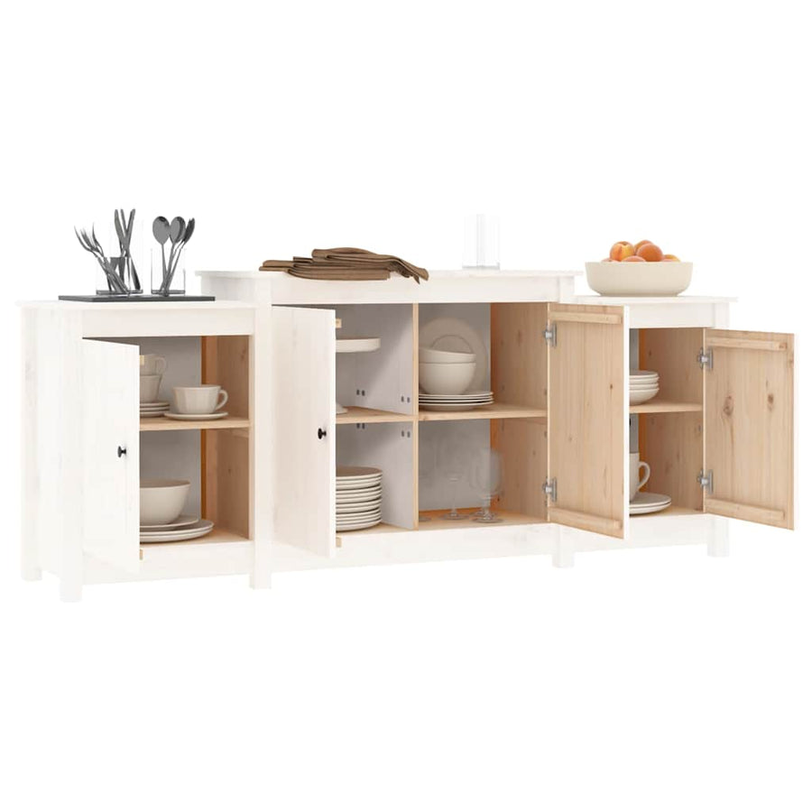 Dressoir 164x37x68 cm massief grenenhout wit